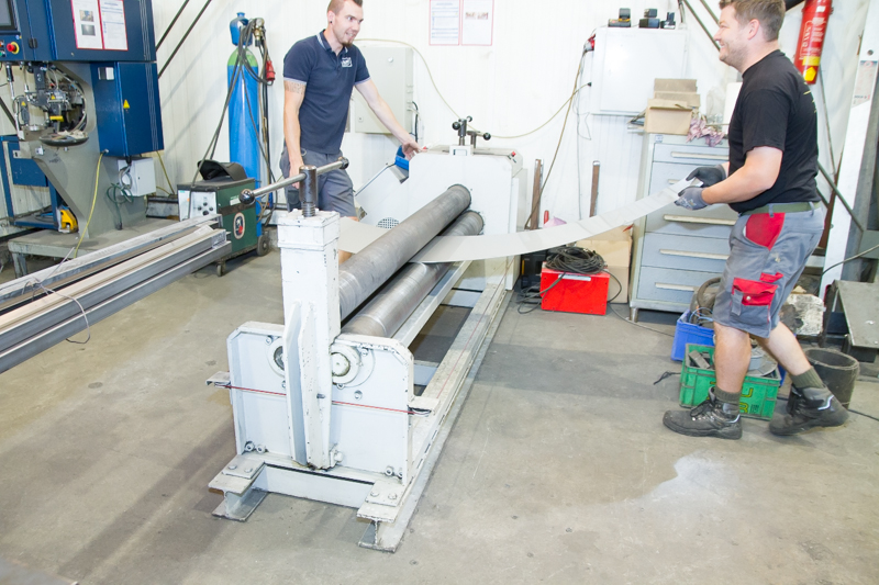 Einrollen von Blechen